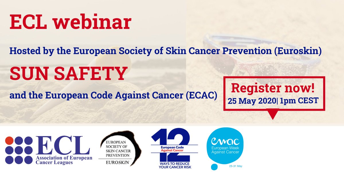 European Cancer Leagues (@cancerleagues) on Twitter photo 📣To kick start <a href="/EU_EWAC/">European Week Against Cancer</a> we'll talk about UV & #SunSafety with Dr. Greinert (EUROSKIN) and Dr Van Deventer (<a href="/WHO/">World Health Organization (WHO)</a>)
🗓️ 25 May, 1pm CEST
🔗Register NOW: bit.ly/2SV7fvi
#webinar #EWAC2020 #cancercode #skincancer 📣To kick start <a href="/EU_EWAC/">European Week Against Cancer</a> we'll talk about UV & #SunSafety with Dr. Greinert (EUROSKIN) and Dr Van Deventer (<a href="/WHO/">World Health Organization (WHO)</a>)
🗓️ 25 May, 1pm CEST
🔗Register NOW: bit.ly/2SV7fvi
#webinar #EWAC2020 #cancercode #skincancer