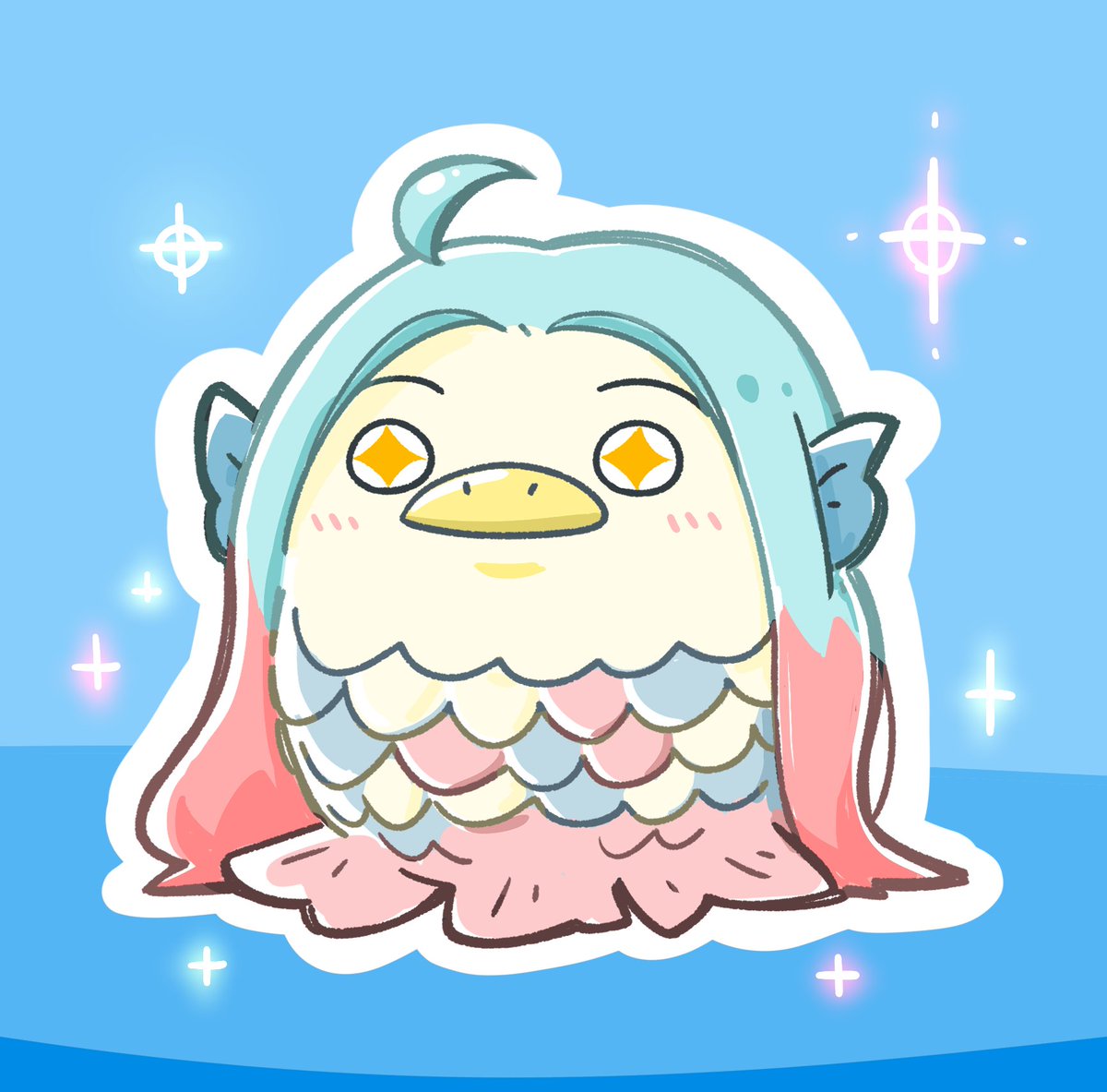 ahoge no humans solo blue background sparkle pokemon (creature) blush  illustration images