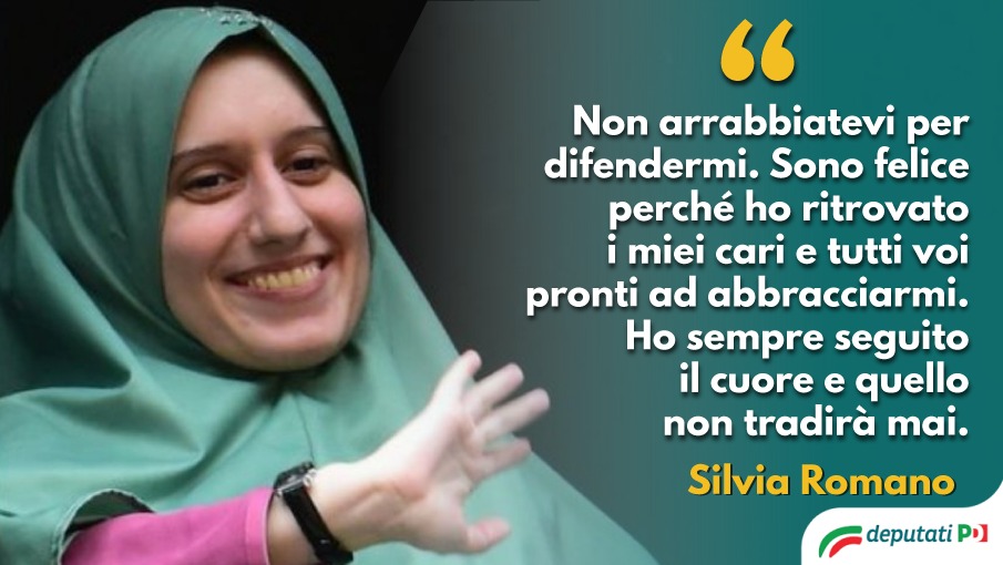 Nonostante l'odio, le offese, gli insulti e le minacce ricevute. Nonostante la sofferenza vissuta. Nonostante tutto, #SilviaRomano ci regala un'altra lezione di vita, umanità e civiltà. Grazie.
#14maggio #SilviaRomanoLibera #SilviaLibera
