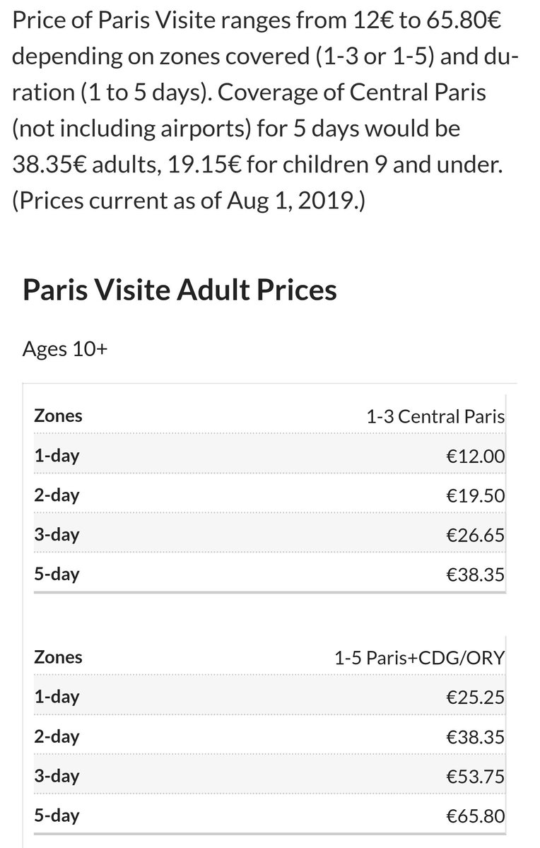 Here, we decided to take the Paris Visite pass because we planned a trip to Disneyland. If you are planning to travel within central Paris, you can opt for Mobilis, it's slightly cheaper. 1. Mobilis2. Paris Visite