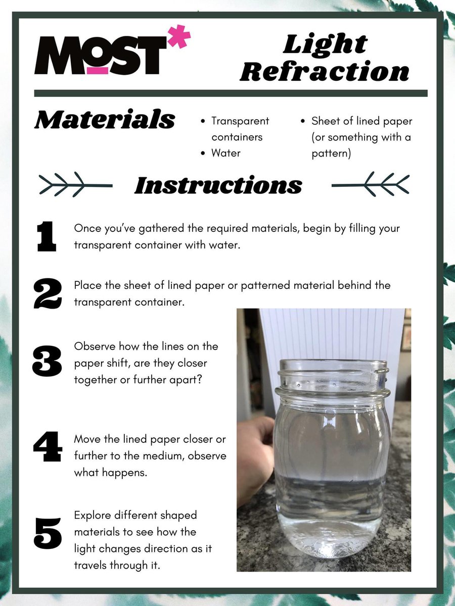 Water has some pretty special properties, and we're testing one of them today! Discover the secrets of water and light refraction along with us - all you need to get started is a glass jar... ☀️💧