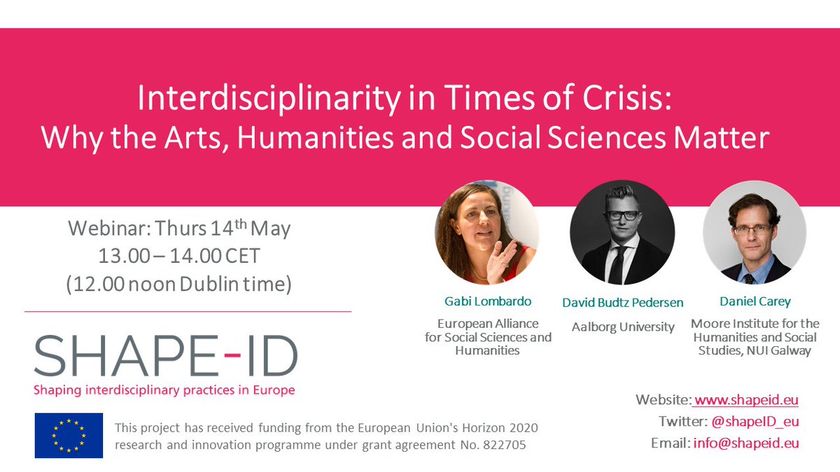shapeID_eu's tweet photo. Live-streaming our #shapeidwebinar on #interdisciplinarity in a few minutes on Facebook: https://t.co/7jOc1G37iV @TLRHub @EASSH_ @IrishHumanities @EU_H2020 @ISINNOVA @maciejmaryl @tdnetCH https://t.co/KYu4Umzlmz