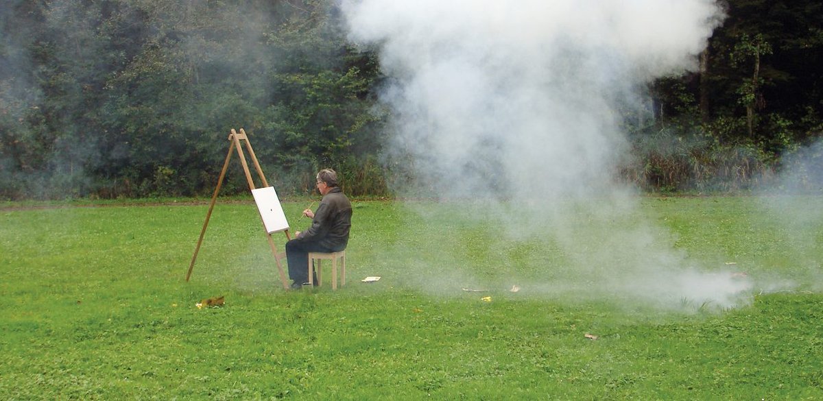 ArtReview_'s tweet photo. ‘I wasn’t looking for risk, but I obviously needed the risk. There is a certain tension that exists with the risk.’ An interview with Roman Signer: https://t.co/H4iZLwmiWt https://t.co/jjmF9Mvga8
