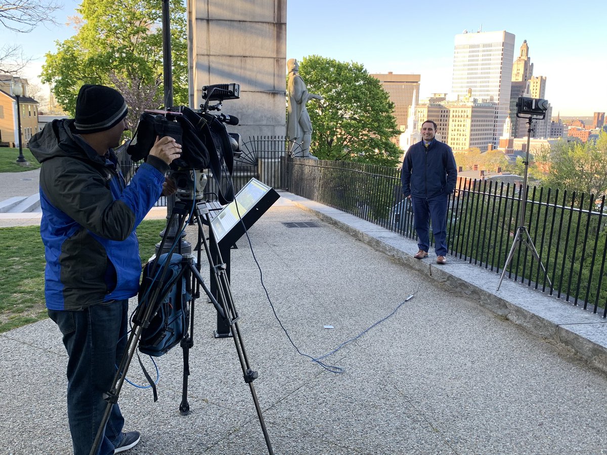 connorspeakss's tweet photo. #sunrise. Working with @NBC10_Jared and @GeorgeWjar this morning with the city of #Providence as a backdrop. https://t.co/P7V3Uzkl2N
