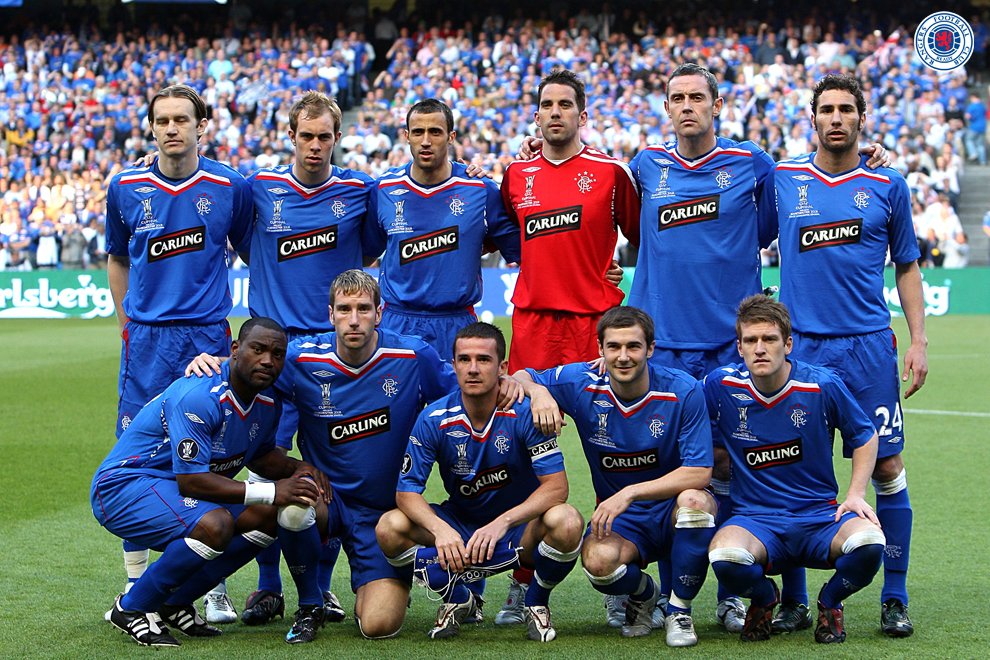Glasgow Rangers FC 2008 UEFA Cup Final full team signed re-print 