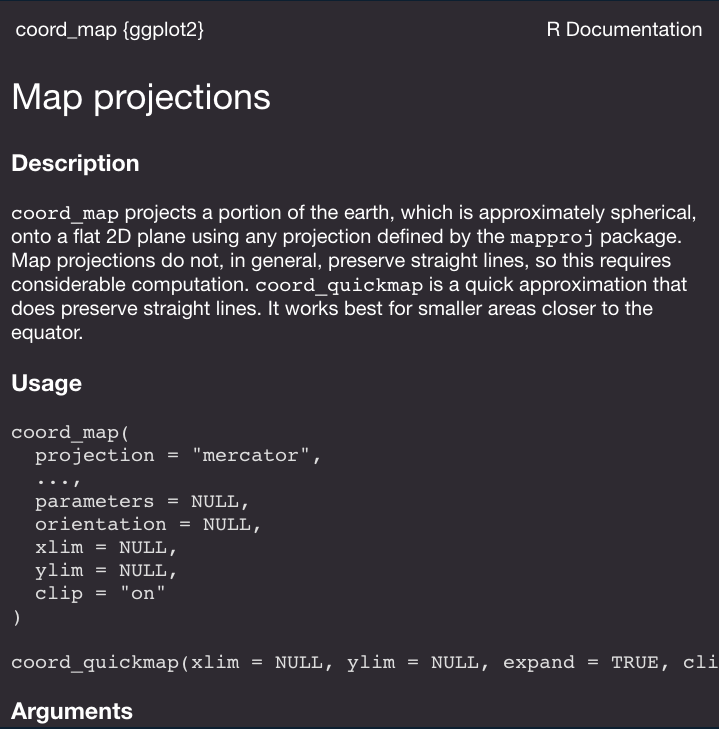 BenjaminWolfe's tweet photo. 6/12
A final ๐ฆ worth mentioning here is #pkgdown.
#roxygen2 makes it easy to create documentation, but it's the kind you'd get by typing ?coord_map in your #rstats session.
To get the *web* docs, *also* use #pkgdown. It's very easy + used by 5k+ ๐ฆs.
https://t.co/dLELneG5VQ https://t.co/yhYC58zumM