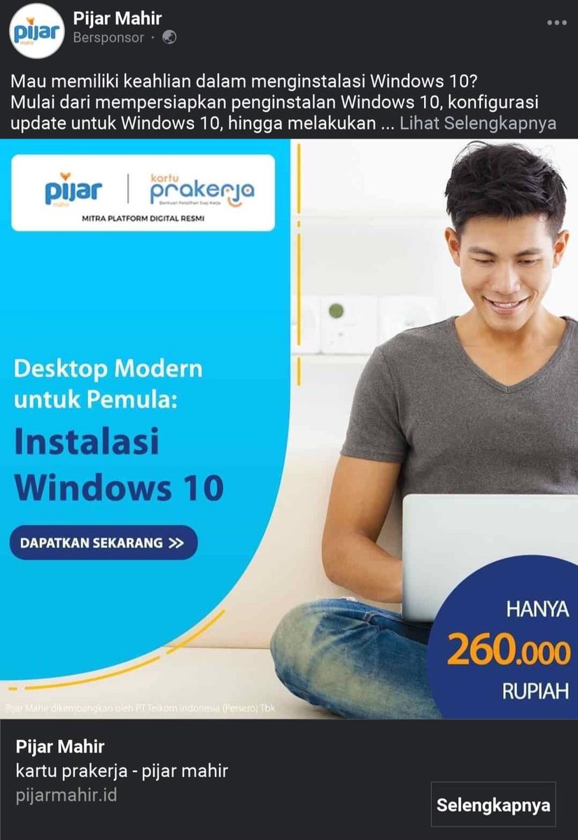 SoundOfYogi's tweet photo. emang kartu prakerja itu KEBIJAKSANAAN GUOBLOK

WHAT THE ACTUAL FUCK

260k untuk kursus ngeklik tombol "next" ?

@Jokowi get your shit together

btw

Pijar Mahir ini anaknya Telkom
so... yeah https://t.co/ai6GQxYfMf