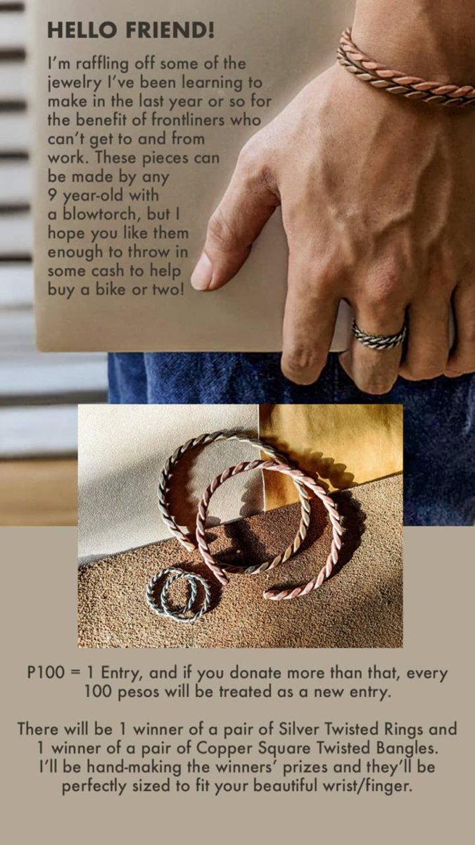 gabazor13's tweet photo. I'm having a birthday handmade jewelry raffle to raise money to get bikes for frontliners to help them get where they need to be!
It would mean the world to me if you could join the raffle or even just give this tweet and RT!!! https://t.co/I2q9xjoN2Z