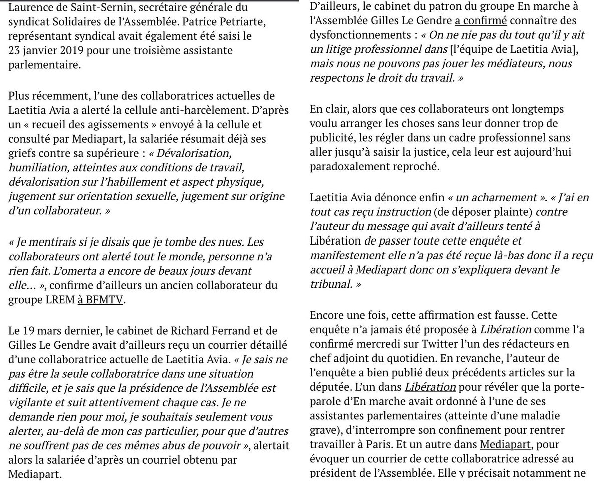 #AviaDemission #FerrandDemission #LeGendreDemission 

La défense de Laetitia Avia fait pschitt mediapart.fr/journal/france…