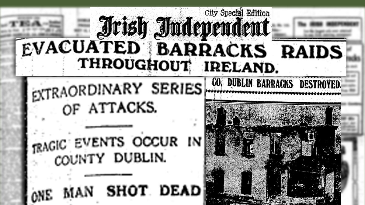 William McCabe, a gardener is murdered on a night when #IRA carry out a series of raids on income tax offices throughout the country &amp; in #Dublin burn 5 #RIC barracks #Irishwarofindependence #irishhistory  #ireland bit.ly/3bsKLbH