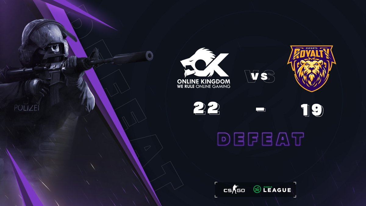 Well played to the <a href="/OnlineKingd0m/">OnlineKingdom</a> bois that took the win against our #CSGO team. Was a great match and a close one too. Well played to both teams❤️