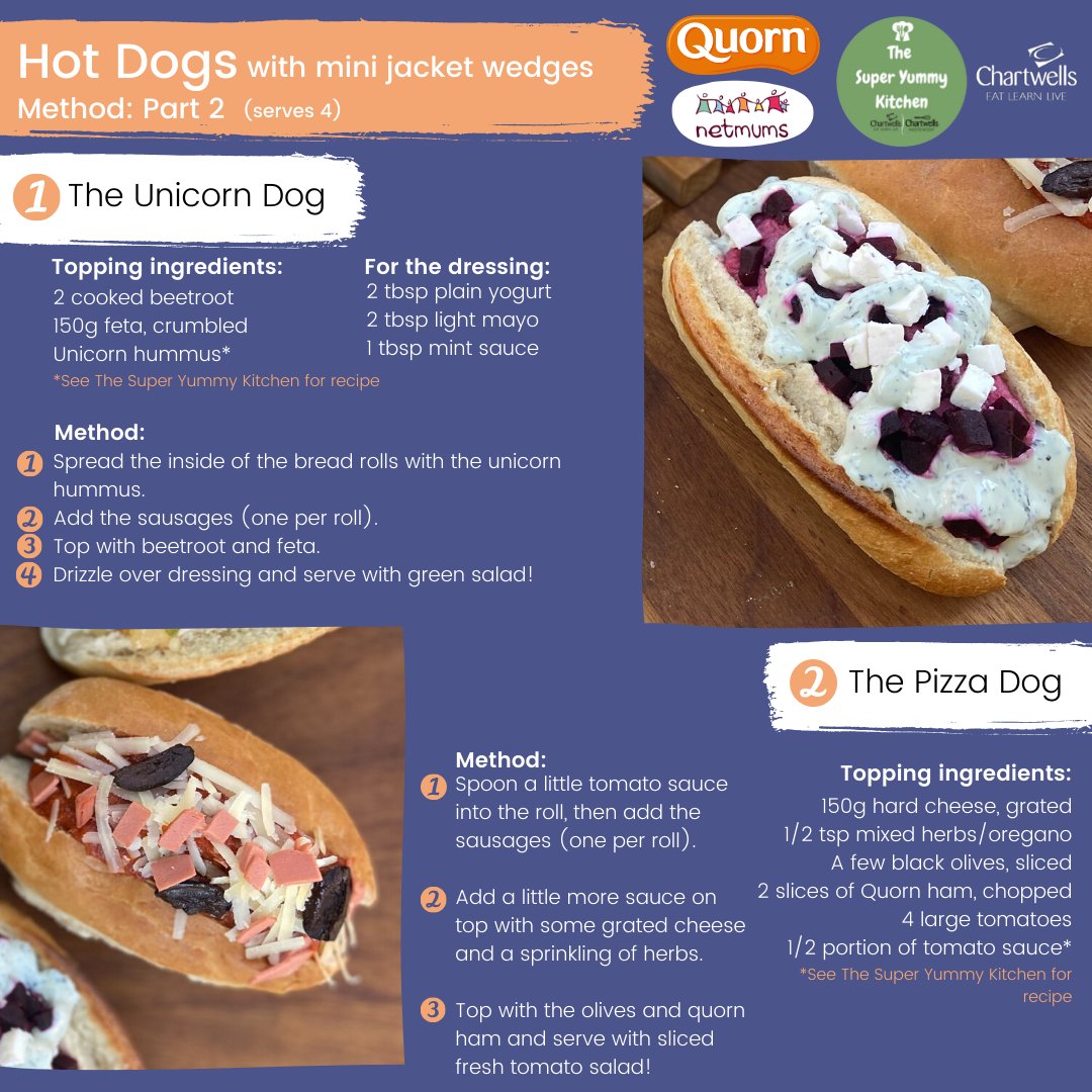 TheSYKitchen's tweet photo. HOT DOGS WITH MINI JACKET WEDGES! ๐ญ๐
๐@BigChefAndrew has come up with 4 types of tasty, colourful toppings you & the kids can get creative with! ๐ Which one will you pick? Tag us in your creations to feature on our Fridge of Fame! #CookTogetherEatTogether #CookingWithKids https://t.co/z01Qy2u9iD