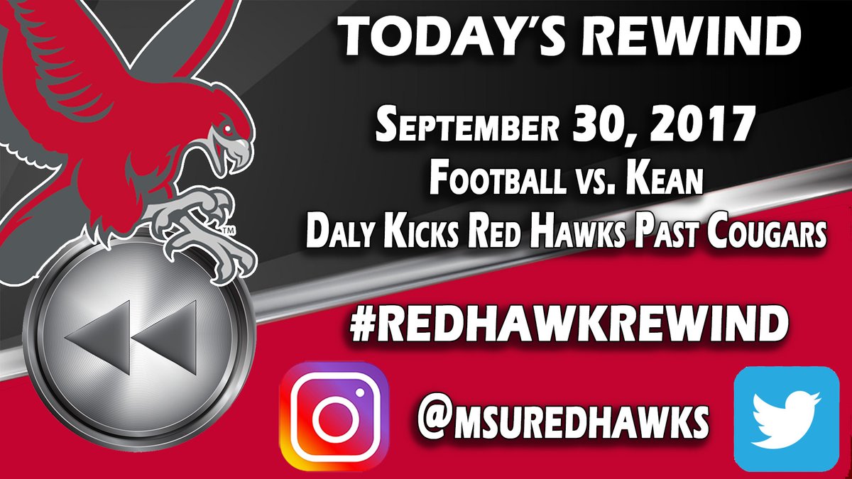 msuredhawks's tweet photo. #ThrowBackThursday on the #RedHawkRewind as we head back to 2017. Junior @HDaly19 kicked 4 FGs as .@Montclair_FB beat Kean. .@montclairstateu @NJACSports @NCAADIII @d3Playbook @d3football #redhawk4life #whyd3

Game Link: https://t.co/fBJm9zSbP3
Games List: https://t.co/MHpMgArOGJ https://t.co/eu65X2czuZ