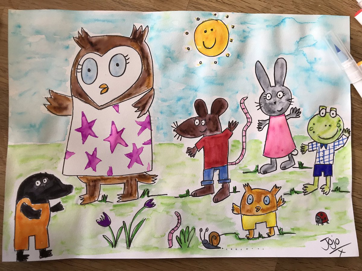 JoCronkcott's tweet photo. Then we did the lovely @LydiaMonks #drawwithlydia draw a long. A lovely story too, thank you. https://t.co/YFG5vqdtLt