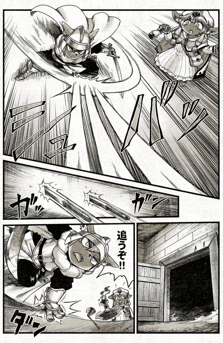 自画自賛になっちゃうんだけど、このページのネーム凄く良く描けたと思う…
セリフを最小限に留めて、絵による状況説明ができるとスピード感が出て気持ちいいんだよね 