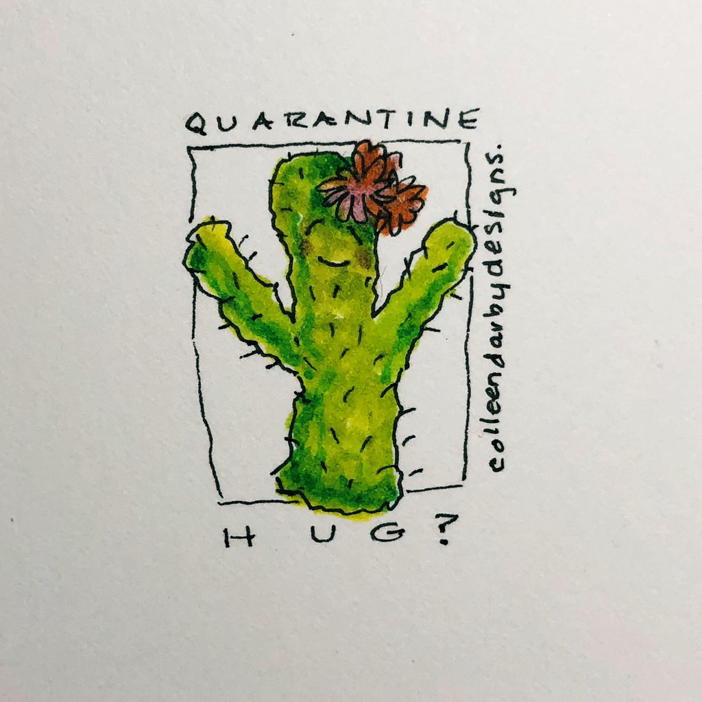 colleendarby1's tweet photo. #quarantinelife #hugs #cactuslover #cactus #lockdown #dailydoodle #stayhome #bekind #smile #quarantine #noerasing #amdrawing #doodle #doodleaday 
#illustrator #illustration #illustrators 
#kidlit #kidlitart #scbwi 
#dailysketchbook 
#sketch #ink #thursday #picturebooks #hug https://t.co/9cId6L6YOU