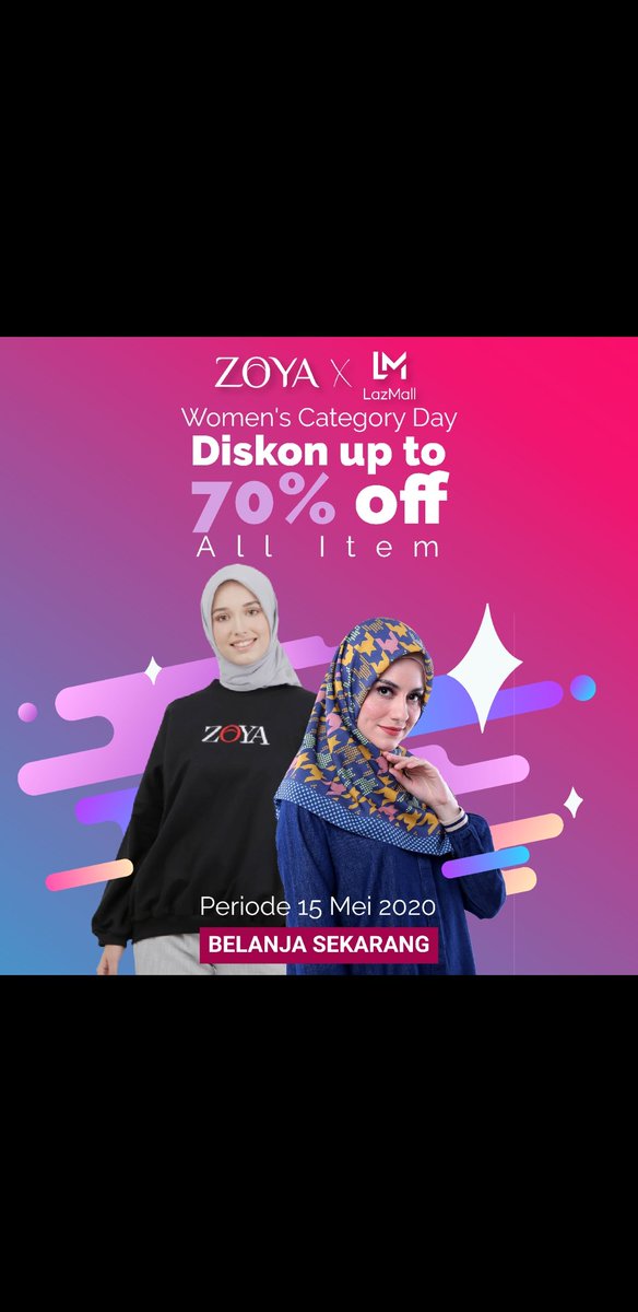 JANGAN LEWATKAN! Women's category Day Zoya x <a href="/LazadaID/">Lazada</a>.. Mulai pukul 3 dini hari s/d 7 pagi, Disc up to 70% off All item.. Klik bit.ly/zoyatwitter