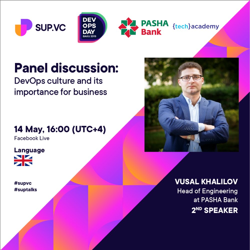 muhammeetcan's tweet image. In just about half an hour, I&apos;ll be talking about &quot;DevOps and its impact for Business&quot; with Michael Ducy from RedHat (@mfdii) and Vusal Khalilov from PASHA Bank. Join us at Facebook: facebook.com/events/5441360…
#supvc #devopsdaysbaku
