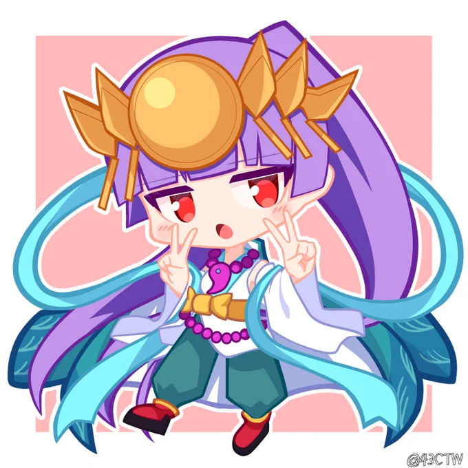 ジト目ダブルピースのツクヨミちゃん

#パズドラ
#パズドライラスト 