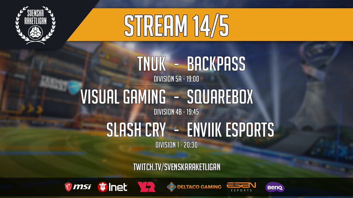 Sv_Raketligan's tweet photo. Andra streamen från den sista veckan!

Ikväll kommer två stycken divisionssegrare att koras! Ni vill inte missa spänningen från dagens stream!

🕖: 19:00
🎙️: @Smedius &amp; @kREATIVOFC 
📺: https://t.co/0aIysasnt2 https://t.co/F14kRChSs0