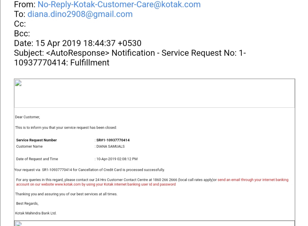 dino2401's tweet photo. @KotakBankLtd I had put in a request for credit card cancellation last year and Kotak has started me sending statements all of a sudden for which I have complaint but no resolution yet. Please look into this at the earliest https://t.co/wqW0ujFZTo