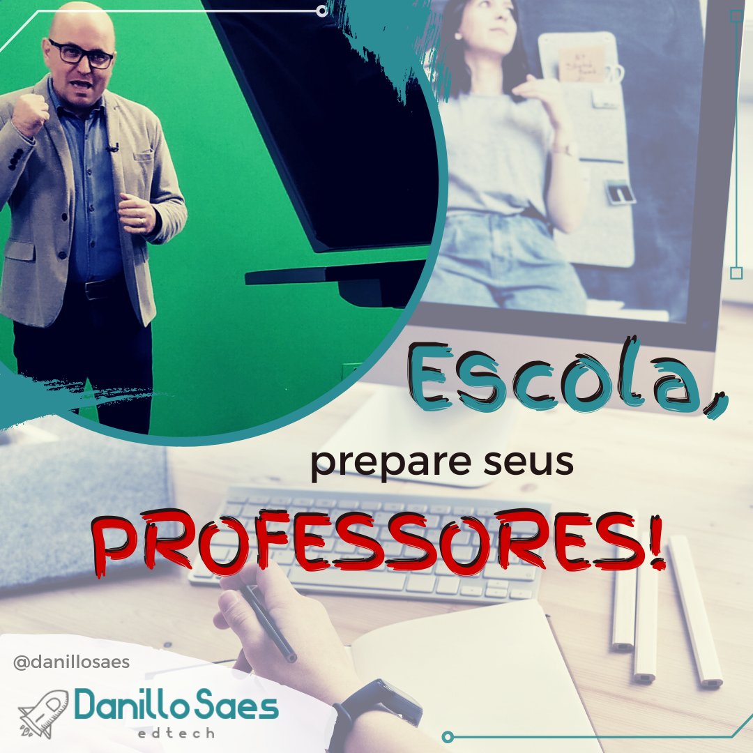 danillosaes's tweet photo. Muitos professores não tiveram formação tecnológica para desenvolver e produzir suas próprias aulas. Mas, além da escola ou instituição ofertar esse tipo de apoio, é preciso que você, PROFESSOR, também tenha DISPOSIÇÃO em aprender coisas novas. É uma via de mão dupla. https://t.co/knyd3nuQej
