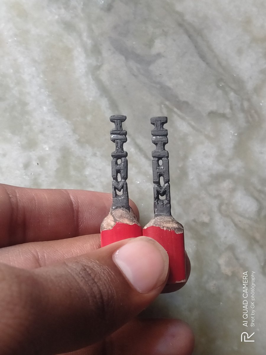 AGnaneshwar4's tweet photo. Micro arts on pencil #iihm 
@IIHMHyderabad @subornobose @JImmanue @Bhaswani_IIHMHY @Vamsi_IIHMHyd  @AGnaneshwar4 @AADirIIHMDELHI #microart #art #creativity #ArtistOnTwitter #StayHome #StaySafeStayHome https://t.co/yTsMfPioS4