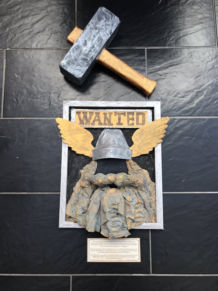 CDWorks's tweet photo. Albert’s 3D Thor Wanted Poster @BarkiSchool #misswalsh #vikinggods #thor #arrrghhh https://t.co/btlOtaomFm