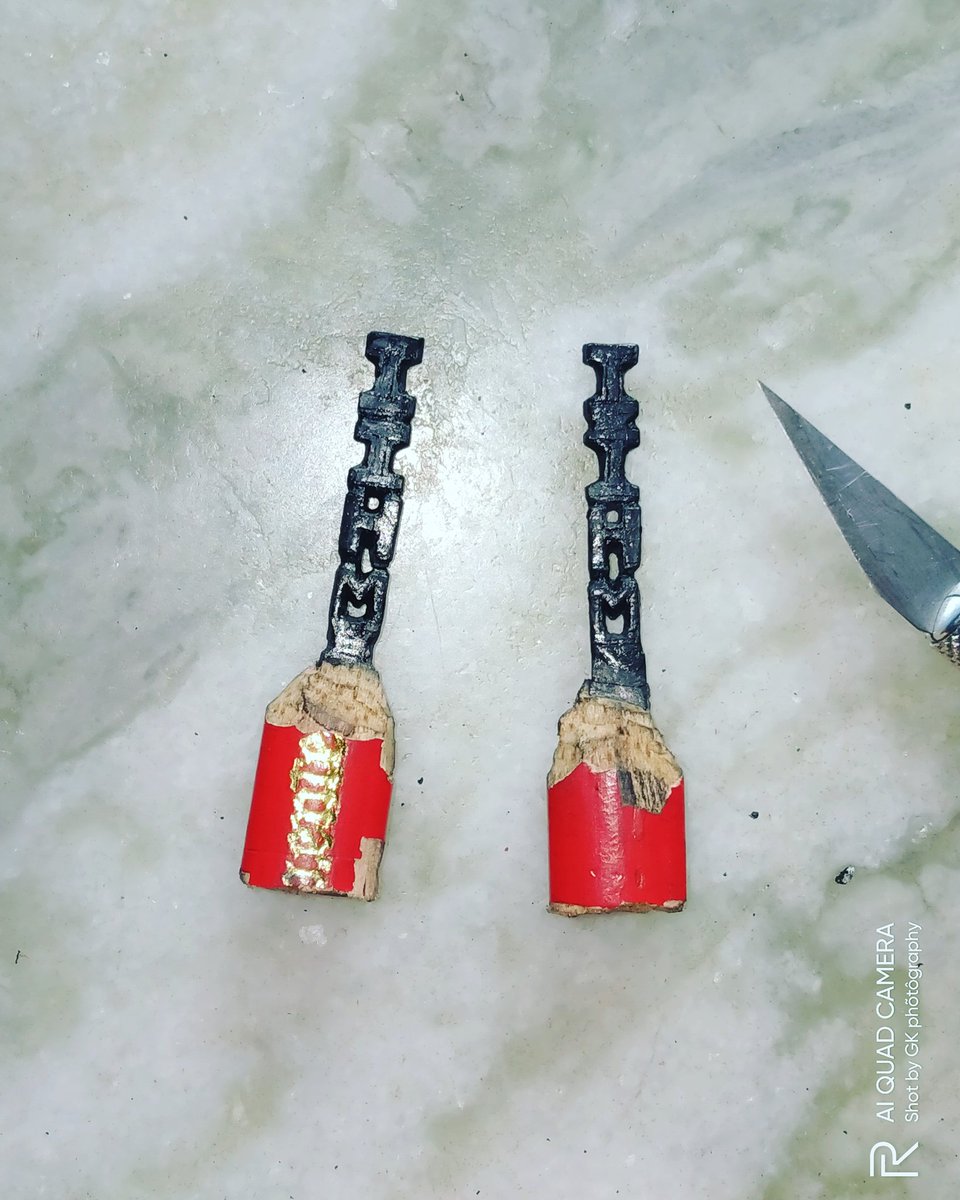 AGnaneshwar4's tweet photo. Micro arts on pencil #iihm 
@IIHMHyderabad @subornobose @JImmanue @Bhaswani_IIHMHY @Vamsi_IIHMHyd  @AGnaneshwar4 @AADirIIHMDELHI #microart #art #creativity #ArtistOnTwitter #StayHome #StaySafeStayHome https://t.co/yTsMfPioS4