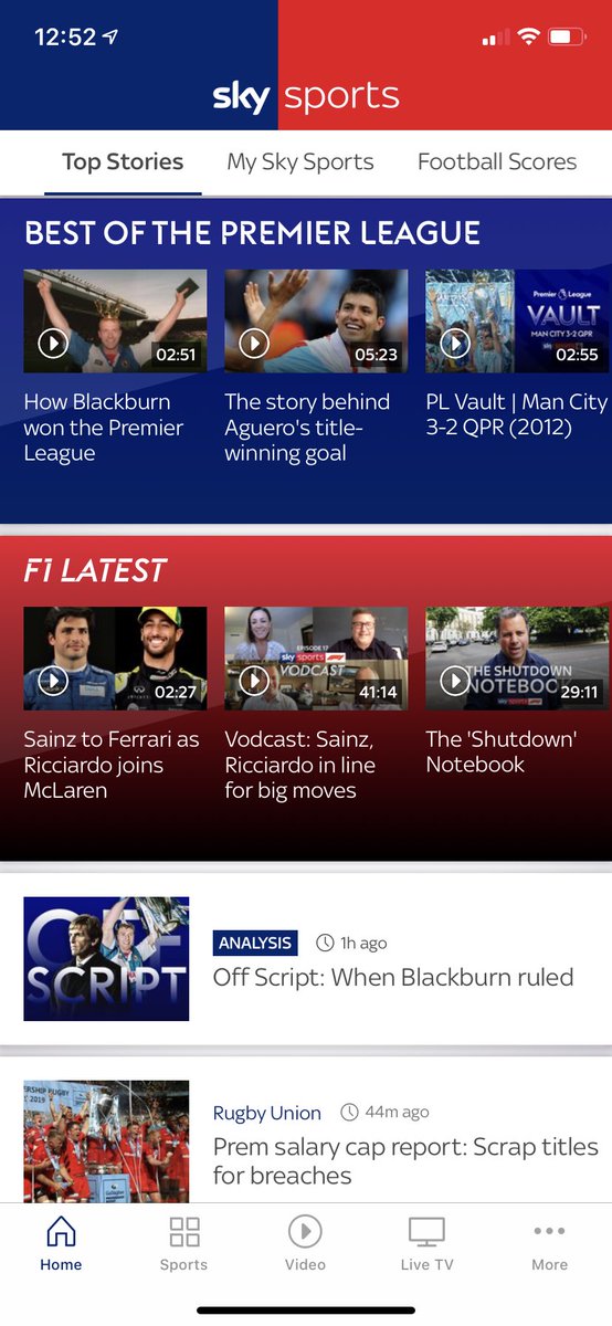 THREAD. Was just scrolling the  @SkySportsNews app, wondering what is going on in the world of sport whilst the world isn’t playing any sport. A time where - maybe - we could start to see a diversification in the type of coverage, away from men’s sport? Of course not 
