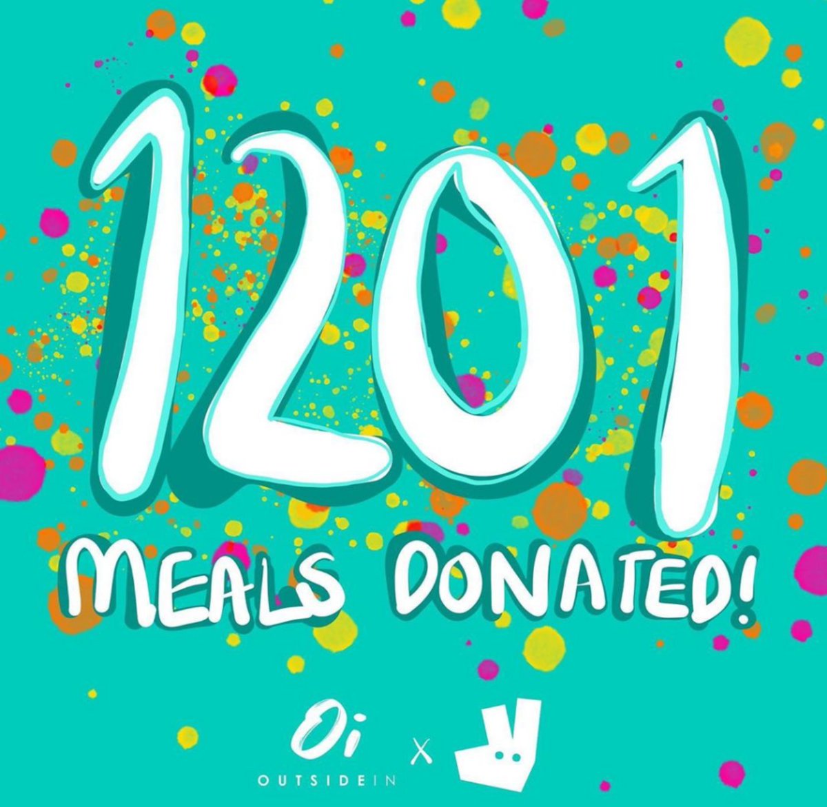 1201 MEALS DONATED! 🎉⁣

It’s been 4 weeks since we announced our deliveroo partnership and you guys have shown amazing support! 

Every purchase donates a meal to someone who is homeless or vulnerable during COVID-19. THANK YOU!!