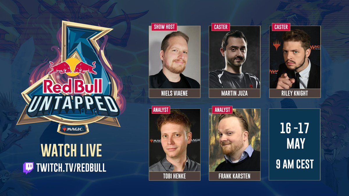 Check out the official Red Bull Untapped Live Stream this Saturday and Sunday!

We have an amazing crew ready to entertain you during the entire event! 

Live commentary, giveaways and more! 
Come and hang out!
twitch.tv/redbull

#RedBullUntapped2020 #esports #MTGArena