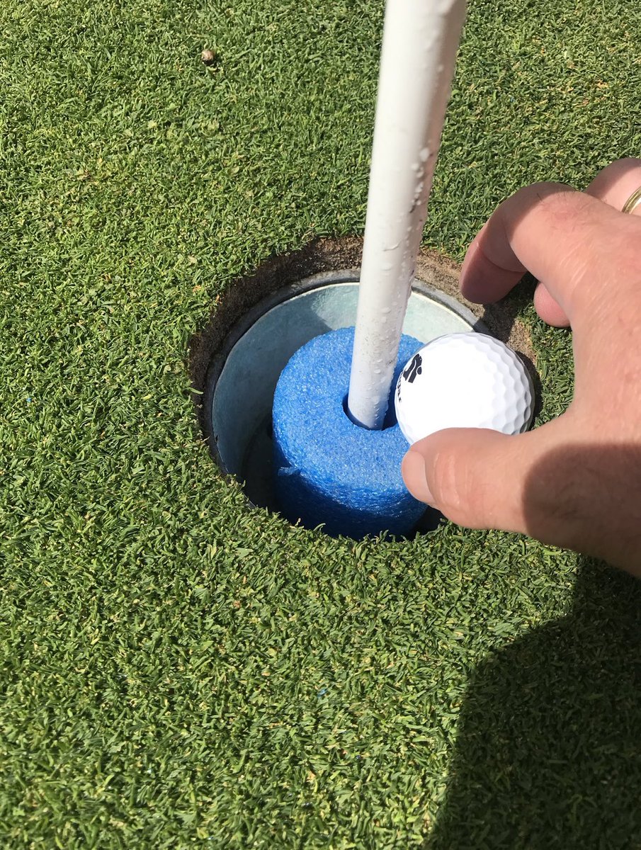 deanamuir's tweet photo. What’s the safest and preferred method for ball retrieval from the hole? Pool noodle type or using the pin ball removers, who’s using what?
#donttouchthepin https://t.co/GDBcsSvJ9V