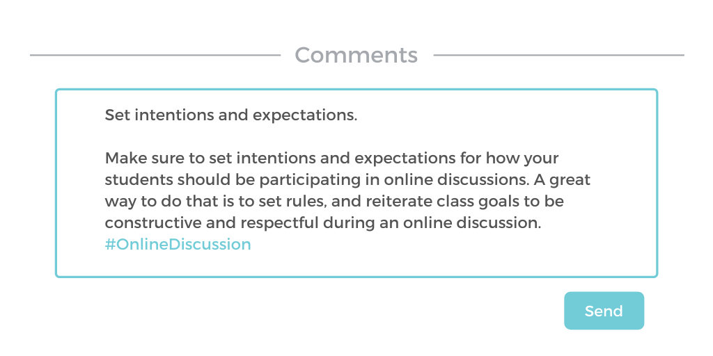parlayideas's tweet image. Think of this link as your online discussion guru, find tips and best practices for how to run online discussions. You&apos;ll also find discussion topics to get you started 👍  💻 💡 buff.ly/3a97aLi
.
#remotelearning #remotelearningchat #elearning #onlineteaching