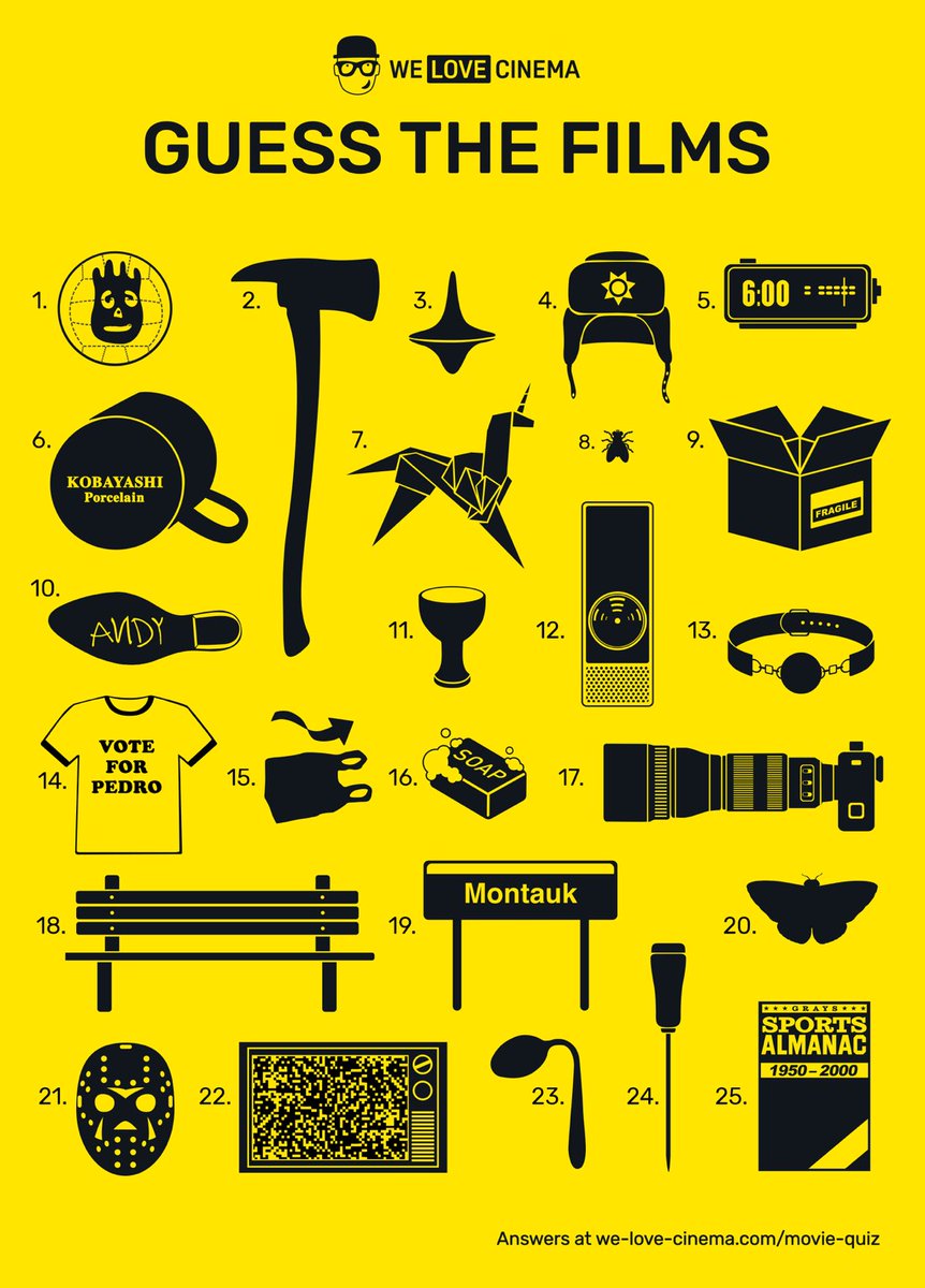 Welovecinema On Twitter Think You Know Film Try To Identify The Following 25 Movies From Their Iconic Props Answers At Https T Co Lmep49lqdn Moviequiz Quiz Https T Co Wbtza4cti6
