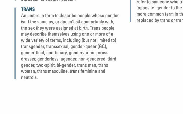 12./ Here's the new definition of trans provided to police forces by the trans lobby group  @stonewalluk in which transsexuals are just a tiny subgroup of a much larger one that includes the gender-fluid, the genderless and the 'neutrois'. Whoever they are.