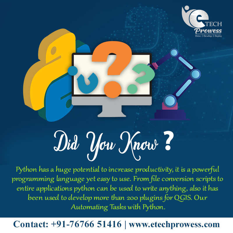 EtechProwess's tweet image. For More Details: etechprowess.com
or Call on +91-7676651416
#PythonprogrammingcourseinBangalore
#PythonprogrammingtutorialinBangalore
#PythonautomationtestingtraininginJPnagar
#Pythonautomationtestingtraininginbangalore
#etechprowess
#etech