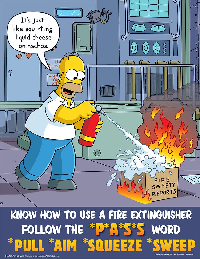 ncstatefls's tweet image. Even Homer knows to P.A.S.S! #firesafety #fireextinguisher #passmethod
