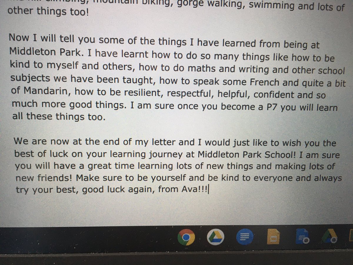 P1, P6, P7, the nursery team and a parent group have all been busy contributing to P1 Transition packs for the upcoming cohort. Today, P7’s writing task was to write an introduction for the new pupils and their parents. Very proud of our P7 leaders 🥰 #aberdeenlearns