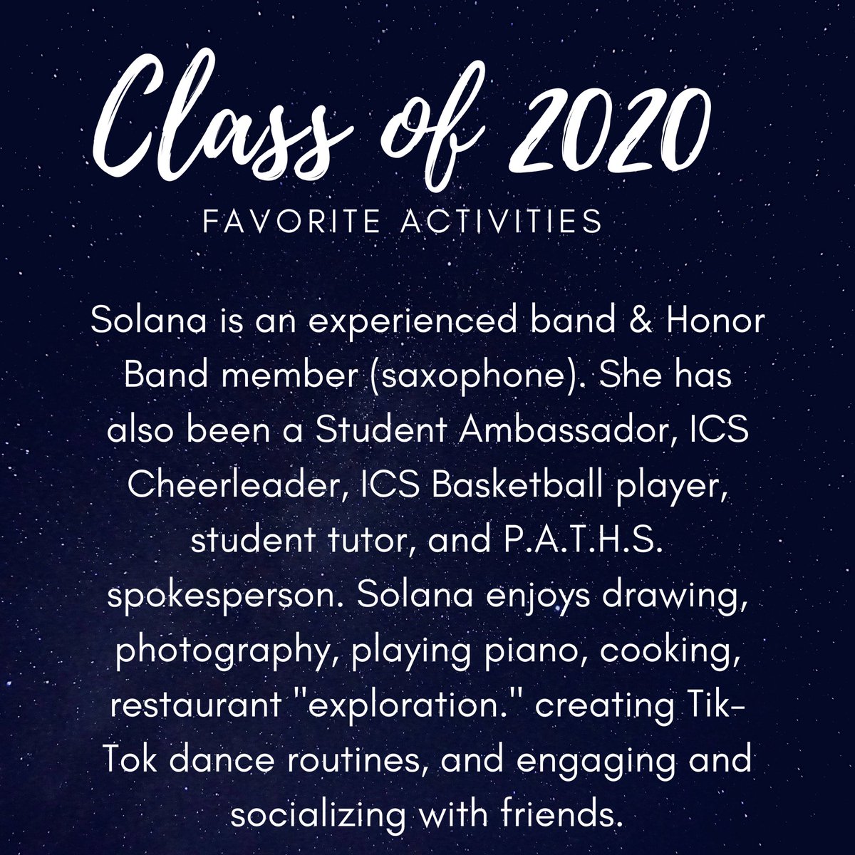 mrsdangelo_ICS's tweet image. We continue the Class of 2020 spotlights today with Solana Mahabeer! Solana’s musical talent and dedicated volunteerism will be missed at ICS! Congrats on all of your achievements, Solana! Your ICS family is proud of you! #GreatGrad🎓 #IncredibleCatholicStudent #Classof2020