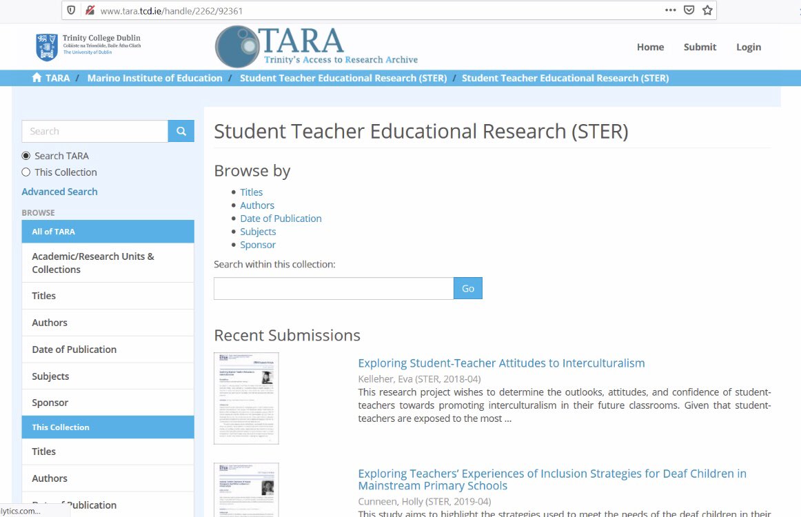 STER_Ire's tweet photo. *Exciting news* to mark the launch of 3rd STER e-journal #STER2020 🥁All three editions of the journal are now available on TARA, TCD’s open access research repository. The collection can be accessed from: https://t.co/ynRHOUl341 https://t.co/FhEiMA4yEk