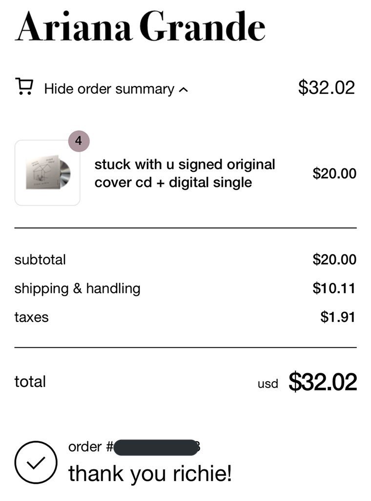 prettyandbardi's tweet photo. 🖤🥂 OK LET’S GO

I BOUGHT 4 SIGNED STUCK WITH U CDS !!!! 

GIVING AWAY 3 

RT, FOLLOW AND REPLY TO ENTER. WINNERS WILL BE CONTACTED MAY 20 LET’S GO !!!!! 🥂🖤 https://t.co/qFCZRELsgU