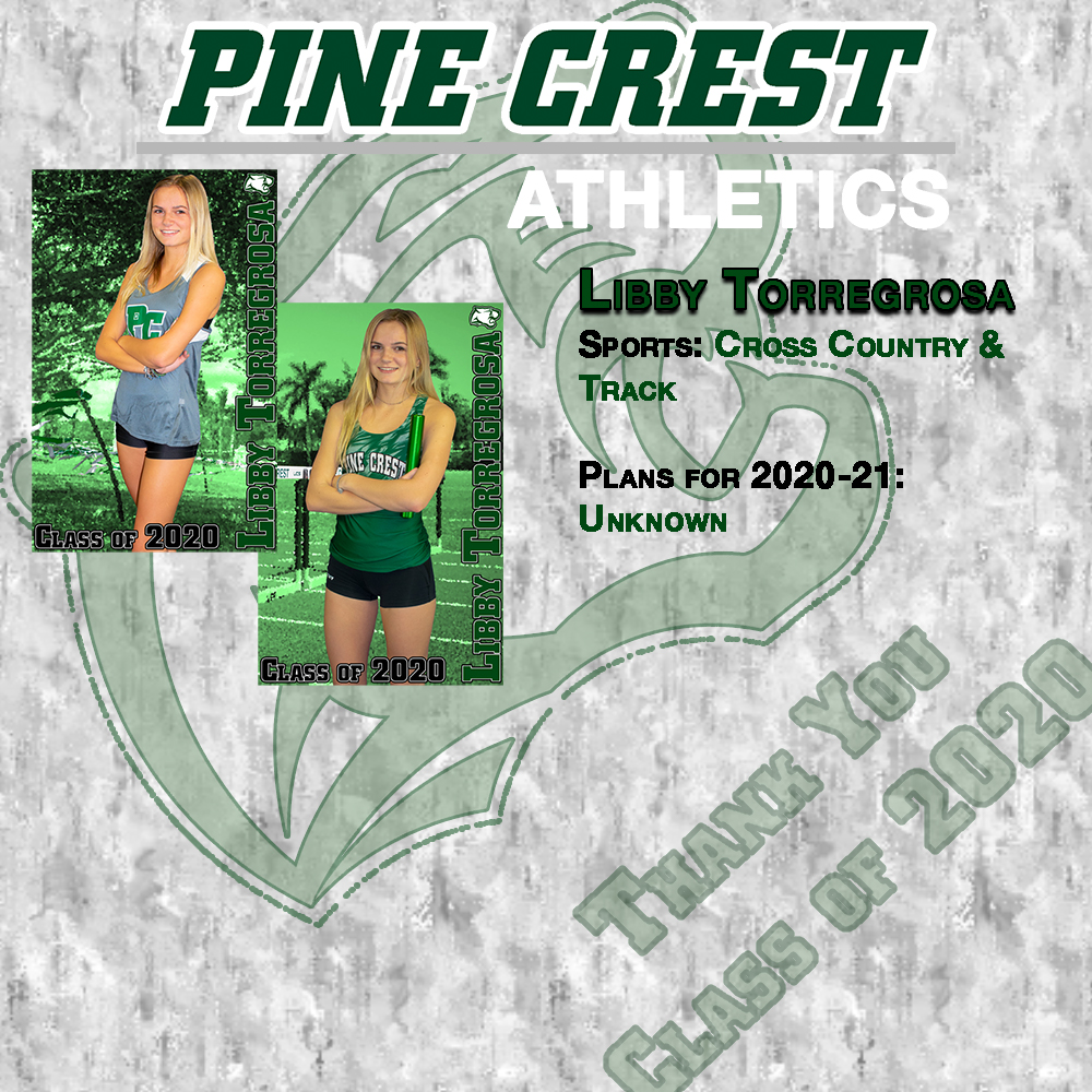 GoPineCrest's tweet photo. Thank you Libby Torregrosa for your career contribution to Pine Crest Athletics #PC2020 #PCXCountry #PCTrackField https://t.co/h9z1jR0Ohs