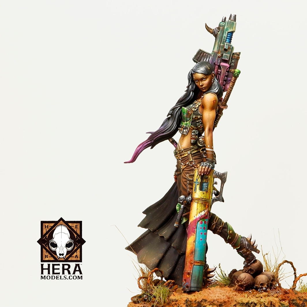 New boxart for Hera models. I hope you like my colorful version of this post apocalyptic model. 

@heramodels_minis
@sergiocalvominiatures 

#sergiocalvominiatures #capibases #patreon #paintingminiatures