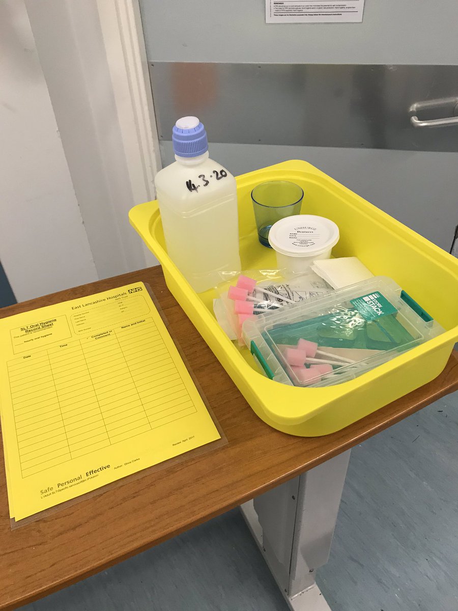 Yellow mouth care trays in use to identify those who need hourly oral hygiene <a href="/ASUelht/">Acute Stroke Unit ELHT</a> <a href="/CatherineCurl12/">Catherine Curley</a> <a href="/Sheebajphilip/">Sheeba Philip</a> <a href="/debs23669/">Debbie Wilcox RN</a>