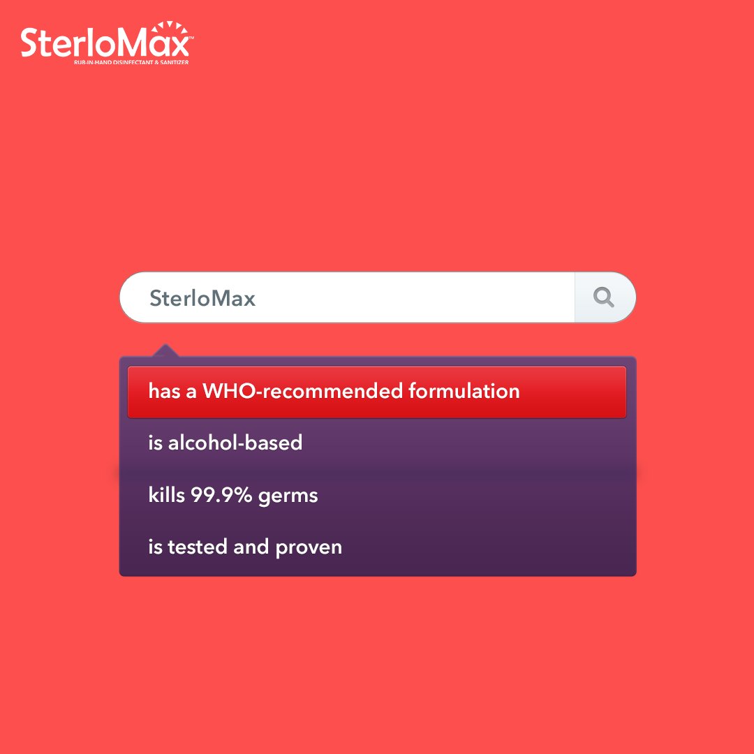 SterloMax's tweet photo. Safety and hygiene, now within your reach!
Get #SterloMax rub-in-hand disinfectant on all leading retail portals.
@Flipkart @AmazonIN @Myntra
Know more: https://t.co/1g0uirVRAf
#Hygiene #Disinfectant https://t.co/fj9017vnDL