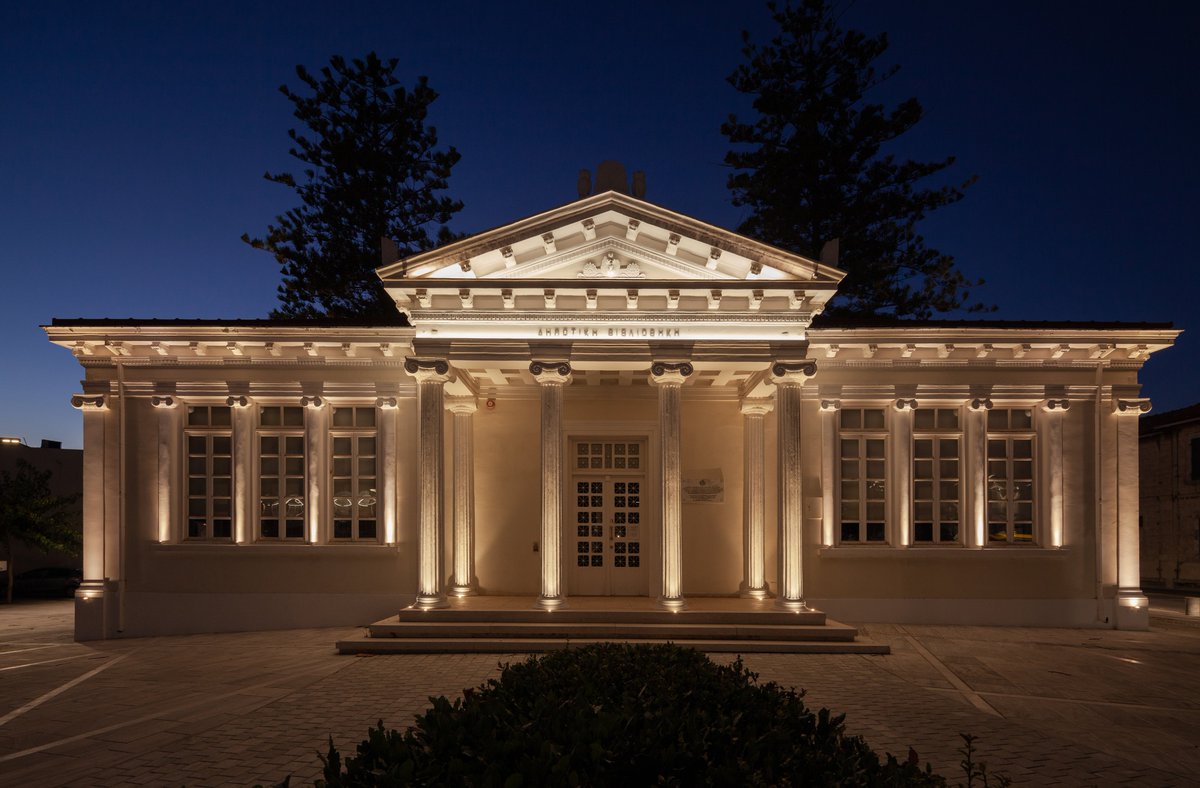 iGuzzini's tweet photo. Pafos, home of the legendary goddess of beauty Aphrodite, lit by LDPI Lighting. An incredible scheme which enhances the architectural details through the use of lines of light and the alternation of light+shadow games giving them a unique interpretation > https://t.co/wmKdpvX9Eg https://t.co/x4rp9VJN2Q