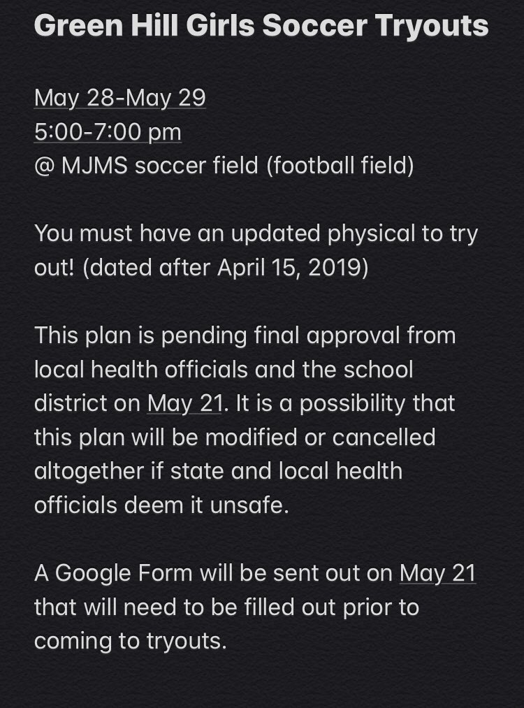 GHHawksGSoccer's tweet photo. Girls Soccer Tryout Info!! https://t.co/XEZLOdbzsl