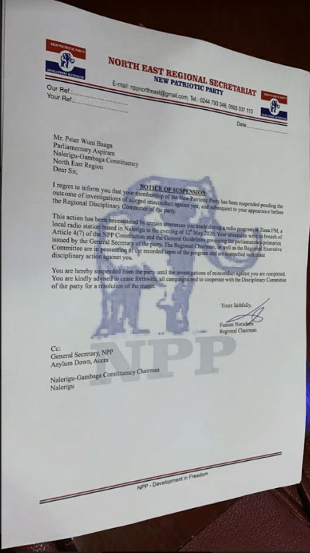 Angeltv_Gh's tweet photo. #Speedupdate
NPP suspends parliamentary aspirant https://t.co/PQG43LzSLg