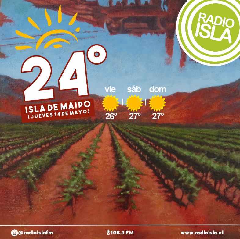 RadioIslacl's tweet image. ¡Buenos días!, iniciamos un nuevo jueves desde #RadioIsla ☀🎵 hoy tendremos una máx de 24 grados en Isla de Maipo y un entretenido matinal hasta las 13 hrs. Nos visita Allison Castañeda, Nutricionista del Cesfam, para conversar sobre temas alimentarios y entrega de alimentación
